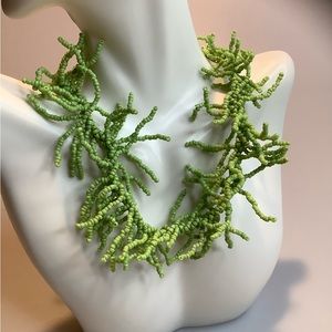 Green Seed Bead Fashion Necklace